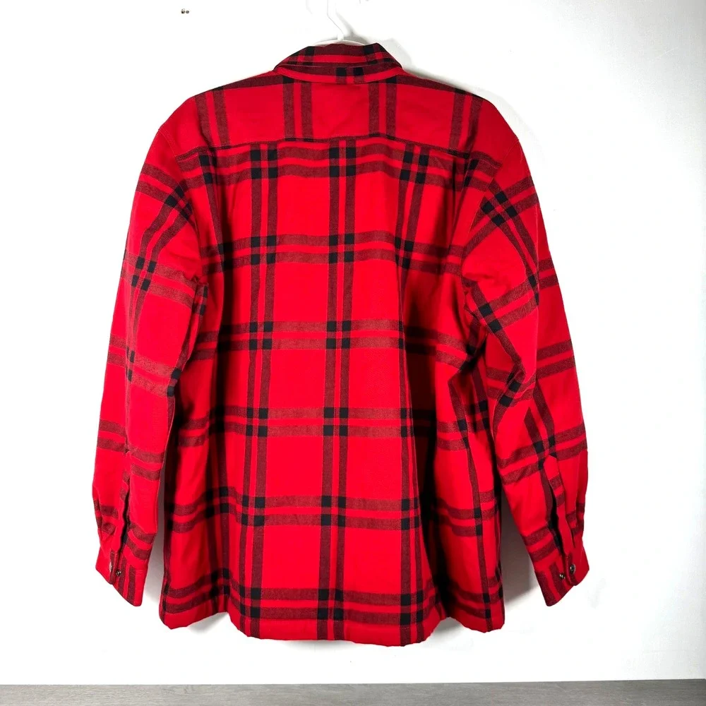 Carhartt TJ4452 Red Black Plaid Sherpa Lined Flannel Shirt Jacket 2XL NWT